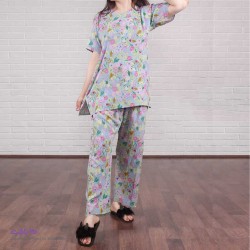 الگو خیاطی ست بلوز شلوار پنبه لاکرا زنانه ساده کد W-106